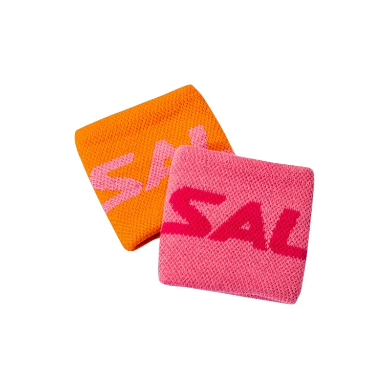 SALMING Wristband Short 2 pack Orange/Pink
